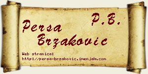 Persa Brzaković vizit kartica
